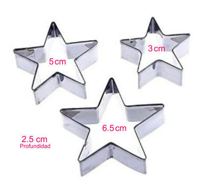 Juego de cortadores Metálicos  estrella x 3