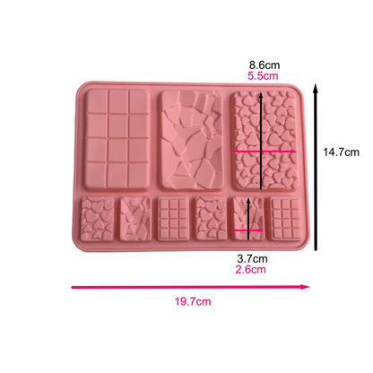 Molde Choco Tarjeta Pequeña Y Mini Chocolatina Surtido Corazones