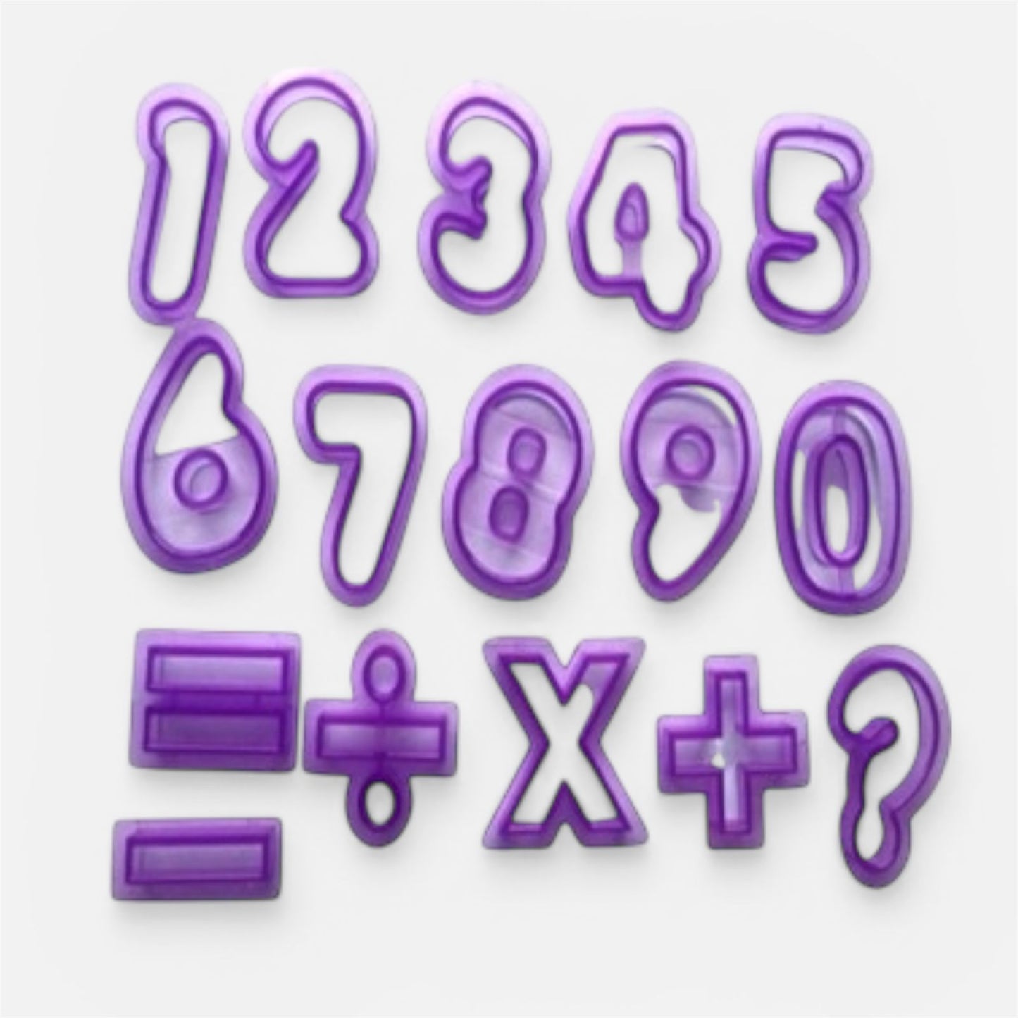 Cortadores plásticos números y signos